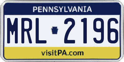 PA license plate MRL2196