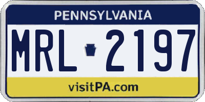 PA license plate MRL2197