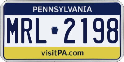 PA license plate MRL2198