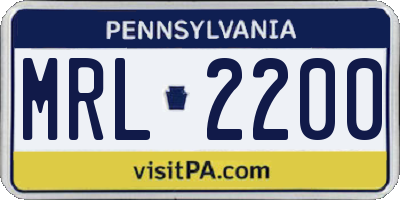 PA license plate MRL2200