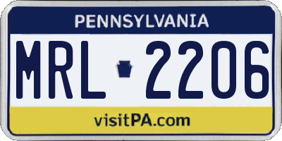 PA license plate MRL2206