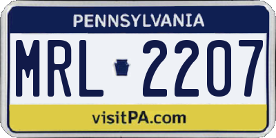 PA license plate MRL2207