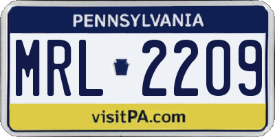 PA license plate MRL2209