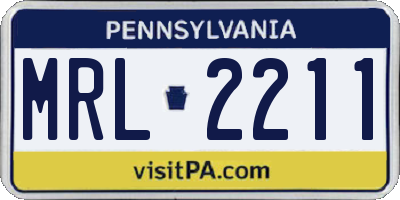 PA license plate MRL2211
