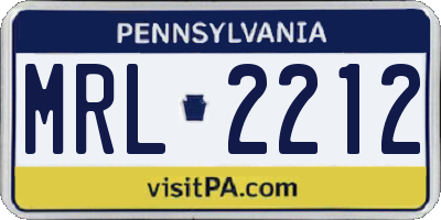 PA license plate MRL2212