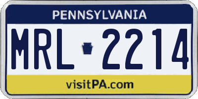 PA license plate MRL2214