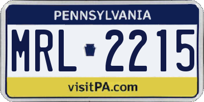 PA license plate MRL2215