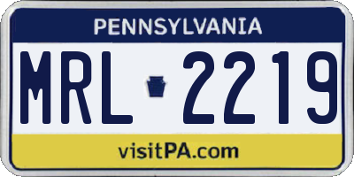 PA license plate MRL2219