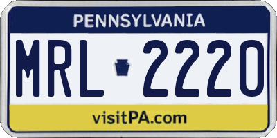 PA license plate MRL2220