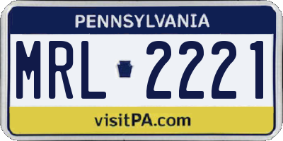 PA license plate MRL2221