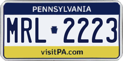PA license plate MRL2223