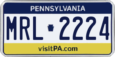 PA license plate MRL2224
