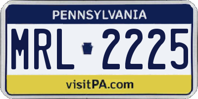 PA license plate MRL2225