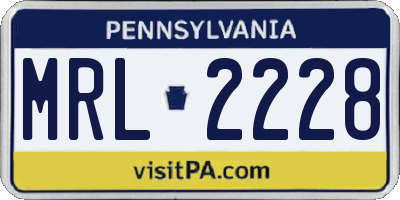 PA license plate MRL2228