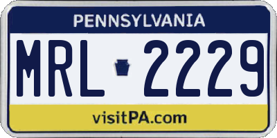 PA license plate MRL2229