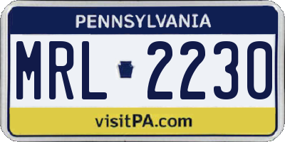 PA license plate MRL2230
