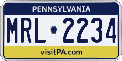 PA license plate MRL2234