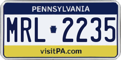 PA license plate MRL2235