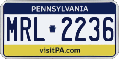 PA license plate MRL2236