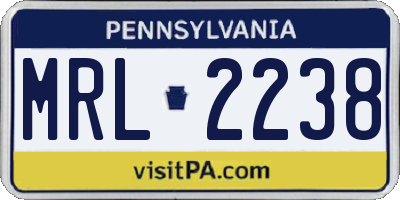 PA license plate MRL2238