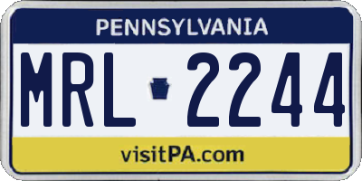 PA license plate MRL2244