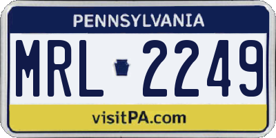 PA license plate MRL2249