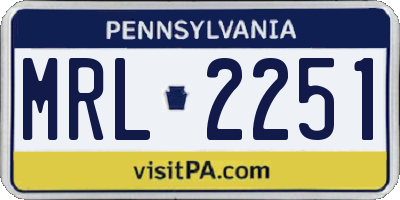 PA license plate MRL2251