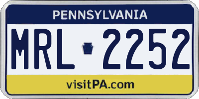 PA license plate MRL2252