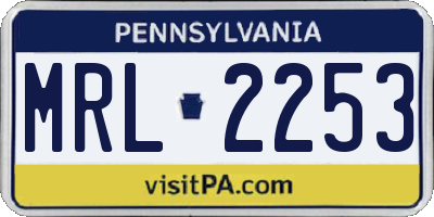 PA license plate MRL2253