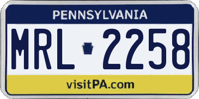 PA license plate MRL2258