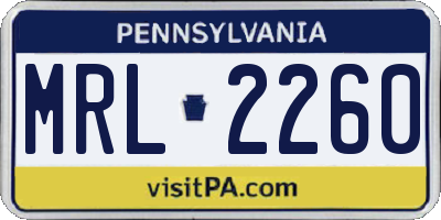 PA license plate MRL2260