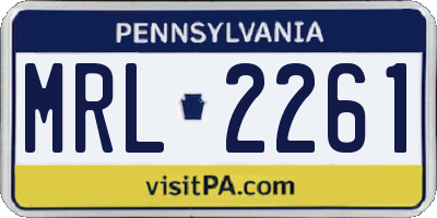 PA license plate MRL2261