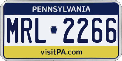 PA license plate MRL2266