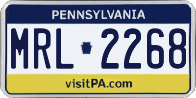 PA license plate MRL2268