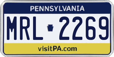PA license plate MRL2269