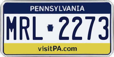 PA license plate MRL2273