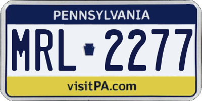 PA license plate MRL2277