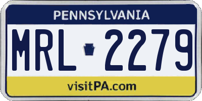 PA license plate MRL2279