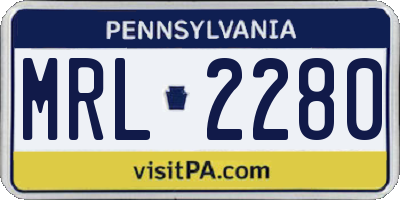 PA license plate MRL2280