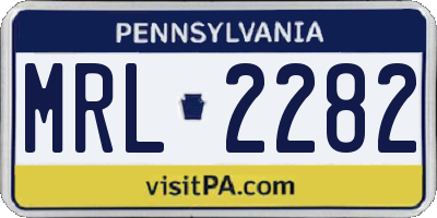 PA license plate MRL2282