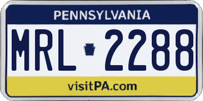 PA license plate MRL2288