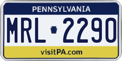 PA license plate MRL2290