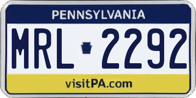 PA license plate MRL2292