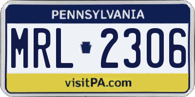 PA license plate MRL2306