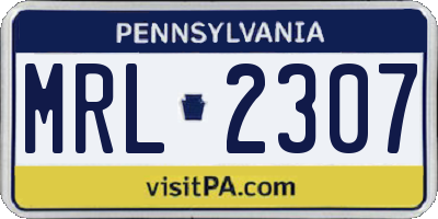 PA license plate MRL2307