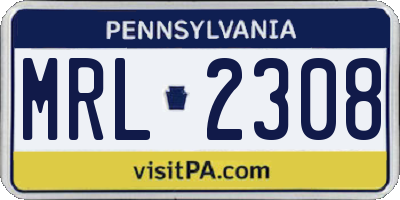 PA license plate MRL2308