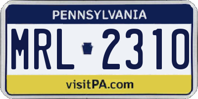 PA license plate MRL2310