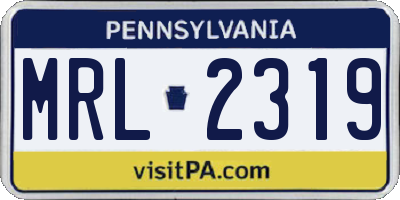 PA license plate MRL2319