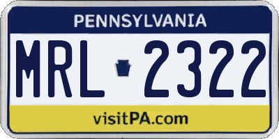 PA license plate MRL2322