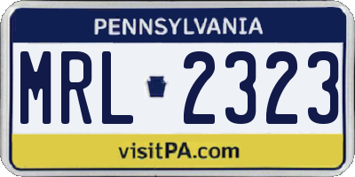 PA license plate MRL2323